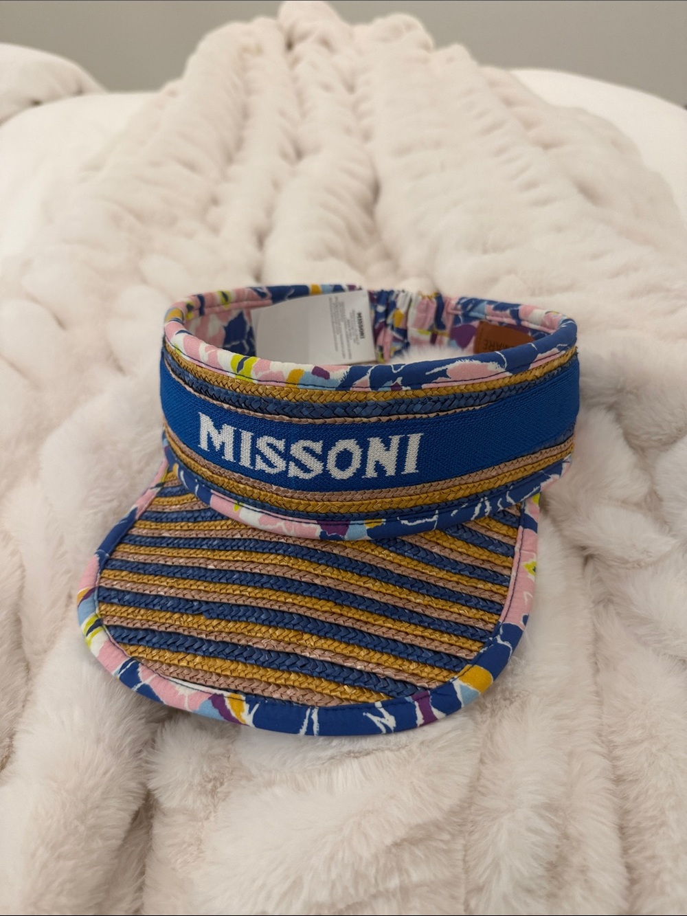 Missoni Blue, Pink & Yellow Striped Visor